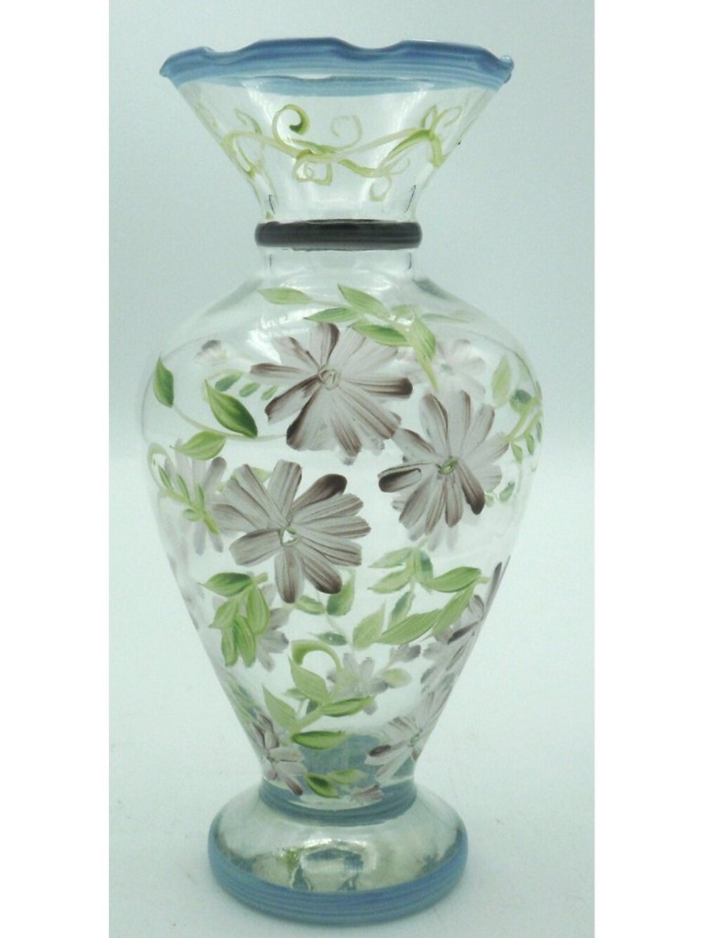 Tracy Porter Hand Painted Floral Aster Blooms Vase Ruffle Top